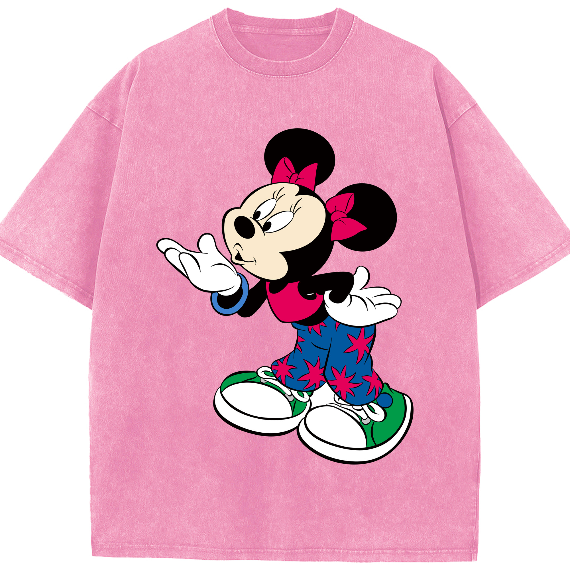 （画像用） ミッキーマウス Mickey Mouse 綿100% ヴィンテージ風 半袖Tシャツ（フロントプリント）